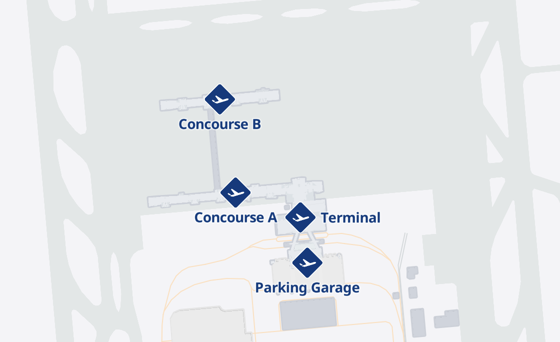 The walkable portion of the SLC airport: a neat little sideways H nestled inside the larger H of the airfield. Aesthetic but ultimately suboptimal. 